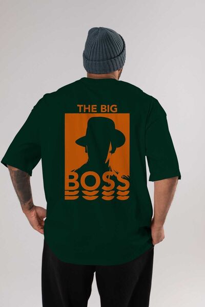 Ankhises The Big Boss Back Print Σμαραγδένιο Πράσινο Μπλουζάκι Oversize Ανδρι...