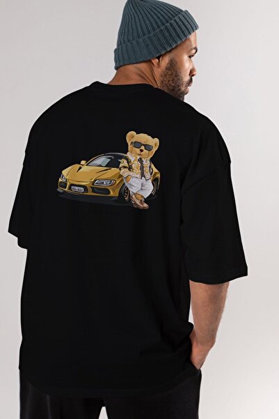 Ankhises Teddy Bear Rich Club Back Štampano Crni Muškarci Žene okrugla kragna...