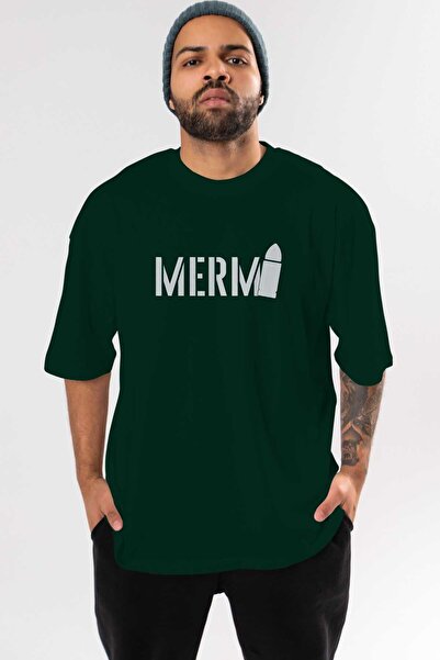 Ankhises Bullet Front Štampano Emerald Green Oversize kroj T-shirt Muškarci Ž...