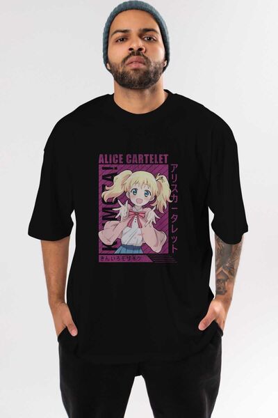 Ankhises Alice Cartelet 12 Anime з попереднім друком Чорна Oversize футболка ...