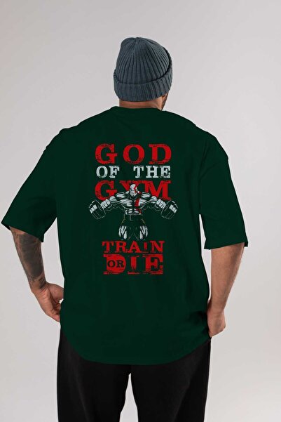 Ankhises Μπλουζάκι God of The GYM Emerald Green Oversize - Crew Neck Ανδρικά ...