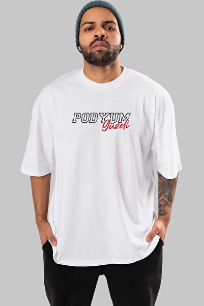 Ankhises Catwalk Beauty White Oversize kroj T-shirt - Muškarci Žene okrugla k...
