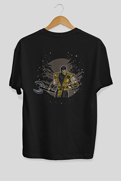 Ankhises SCORPION Leđa Štampano Crna Oversize kroj T-shirt Unisex Muškarci Že...