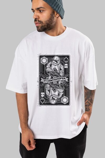 Ankhises Stormtrooper igrač prednji Štampano beli unisex Oversize kroj T-shir...
