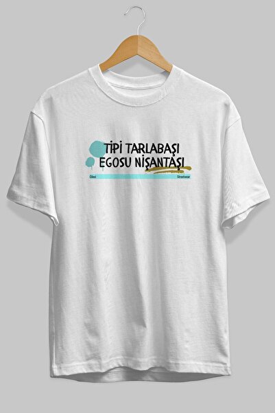 Ankhises Типи Тарлабасı, Егосу Бела Oversize kroj T-shirt са Štampano на пред...