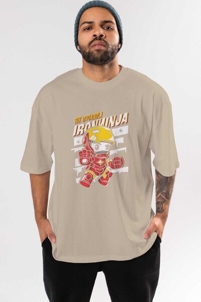 Ankhises T-shirt са Oversize kroj , okrugla kragna, Pamuk, са Štampano „Iron ...