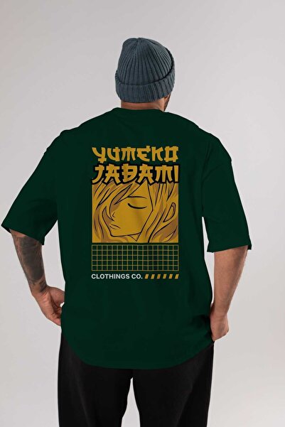 Ankhises Yumeko Jadami Leđa Štampano Smaragdno zelena Oversize kroj T-shirt M...
