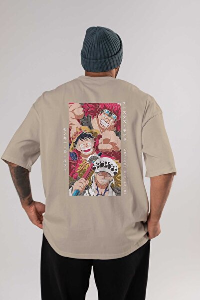 Ankhises SUPER NOVO jednodijelni anime Arka Štampano bež Oversize kroj T-shir...
