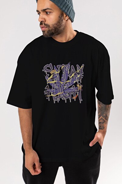 Ankhises Stay High Front Štampano Crna Oversize kroj T-shirt Unisex Muškarci ...
