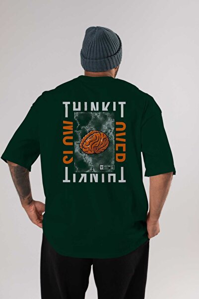 Ankhises T-shirt Oversize kroj са Štampano „Тми то уназад“, смарагдно зелена,...