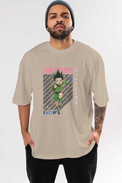 Ankhises Gon Freecss HUNTER X HUNTER Anime Front Štampano Bež Oversize kroj T...