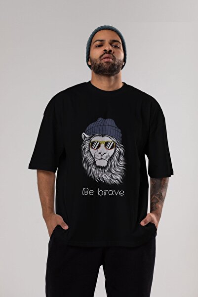 Ankhises Budi hrabar crni Oversize kroj T-shirt - unisex muškarci žene okrugl...