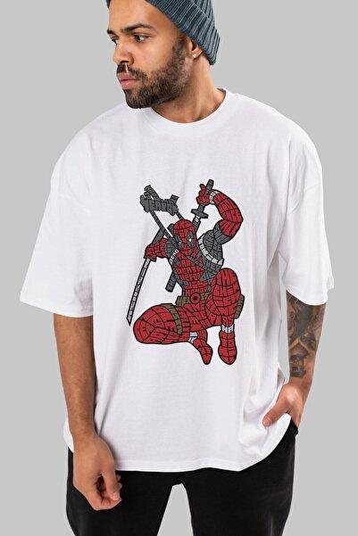 Ankhises Chimichanga Front Štampano Bela Oversize kroj T-shirt Unisex Muškarc...