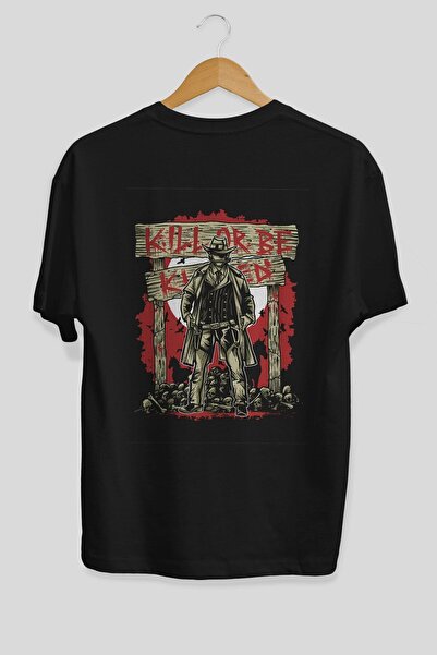 Ankhises Ubij ili budi ubijen Štampano Crna Oversize kroj T-shirt Unisex Mušk...