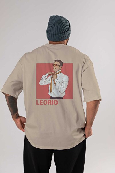 Ankhises Leorio Paladiknight 5 Anime Leđa Štampano Bež Oversize kroj T-shirt ...