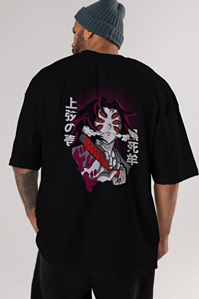 Ankhises تي شيرت كوكوشيبو شيطان سلاير أنيمي أسود كبير الحجم مطبوع من الخلف لل...