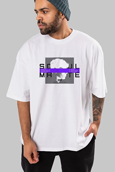 Ankhises Унисекс бела T-shirt са Oversize kroj , Štampano на предњој страни и...