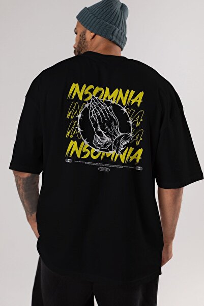 Ankhises Insomnia Streetwear Leđa Štampano Crna Oversize kroj T-shirt Unisex ...