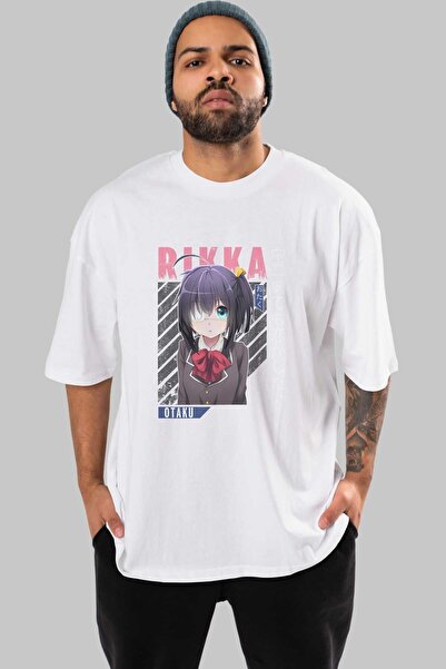 Ankhises Rikka Takanashi 9 Anime Prednja Štampano Bela Oversize kroj T-shirt ...