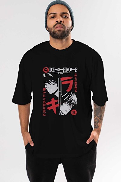Ankhises DEATHNOTE L vs KIRA Anime μπροστινό εμπριμέ μαύρο μπλουζάκι υπερμεγέ...