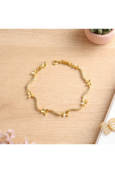 MİLUNXTE Çelik Xuping Kelebek Tasarım Su Yolu Kararmaz Kelebekli Gold Renk Bi...