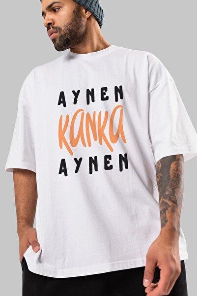 Ankhises Tačno bela Oversize kroj T-shirt - muškarci žene okrugla kragna, pre...