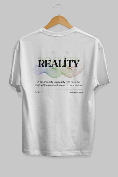 Ankhises Realnost 2 Nazad Štampano Belo Oversize kroj T-shirt Muškarci Žene o...