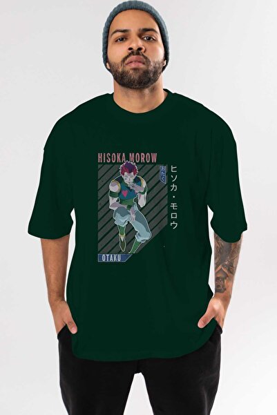 Ankhises Smaragdno zelena Hisoka Morow 2 2 Anime Oversize kroj T-shirt - Mušk...