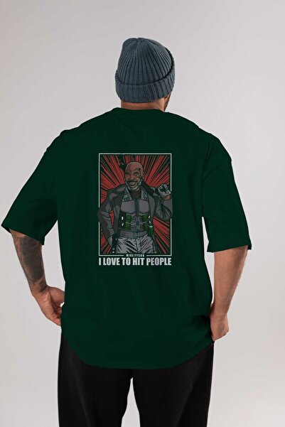 Ankhises Blade Tyson Back Štampano Emerald Green Oversize kroj T-shirt Unisex...