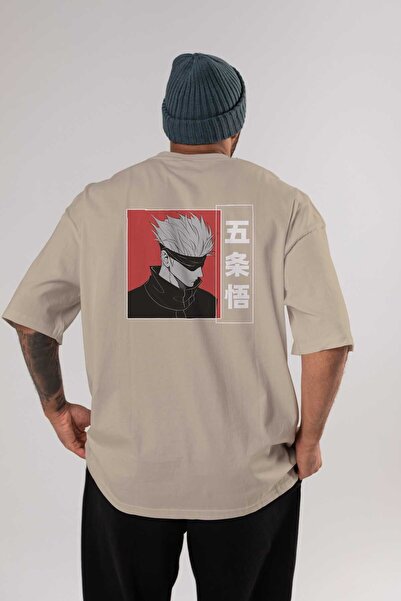 Ankhises JUJUTSU KAISEN 2 Tricou cu imprimeu pe spate Bej 100% bumbac Bărbați...