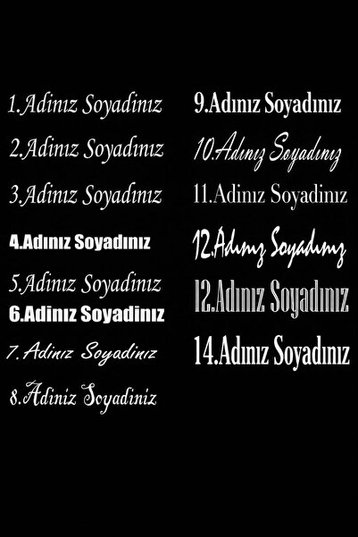 UAStudio Kişiye Özel isim sticker 22*5 araç oto motorsiklet uyumlu U&A ürünüdür