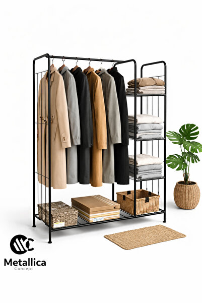 Metallica Concept Doğa Ayaklı Askılık 4 Raflı Konfeksiyon Askılık Çok Amaçlı ...