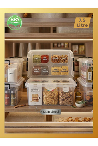 MIENCA صندوق تخزين سعة 7.5 لتر. صناديق تخزين بلاستيكية شفافة بغطاء، خالية من ...