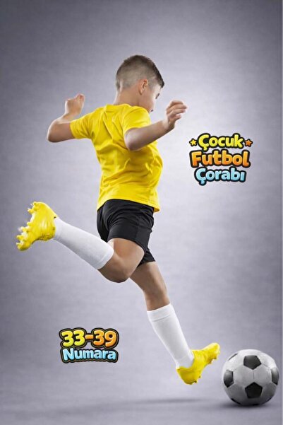 Liggo Çocuk Futbol Maç Çorabı Futbol Tozluk 33-39 Numara Futbol Halısaha Çorabı Konç
