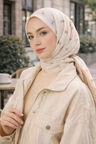 SOFT AKSESUAR Bow Patterned Shawl