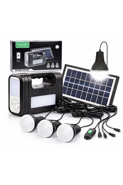 divendi-ro Kit solar GD-Lite 8017 echipat cu dispozitive USB cu 3 becuri LED ...