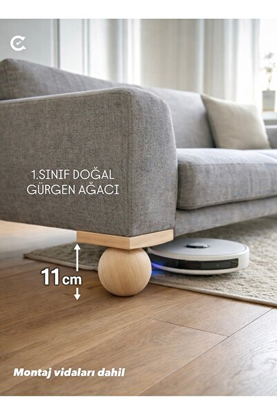 NİRVANA WOOD 9x9x11 cm Top Ayak Ahşap koltuk kanepe komidin baza tv ünitesi m...