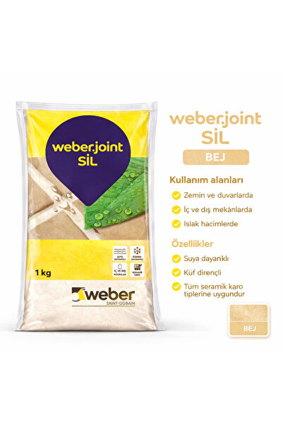 WEBER SİLİKONLU DERZ DOLGU 1 KG BEJ RENK