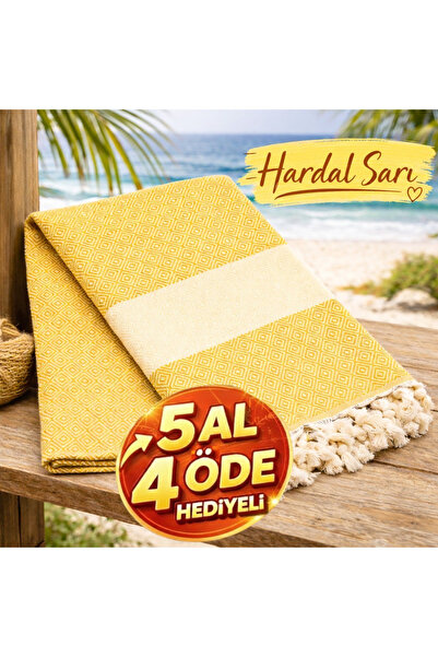 serelya Πετσέτα Παραλίας Πεστεμάλ 100% Βαμβακερή με Διαμαντένιο Σχέδιο Τουρκι...