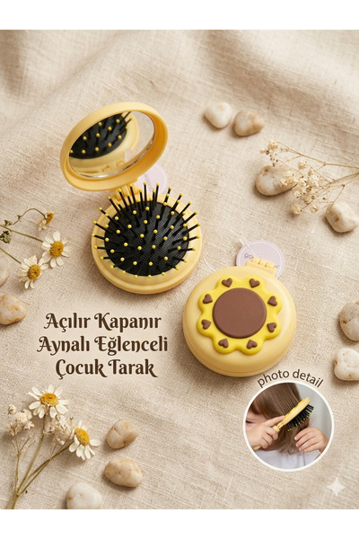 SEVRU Συμπαγής χτένα για παιδιά με μοτίβο και καθρέφτη