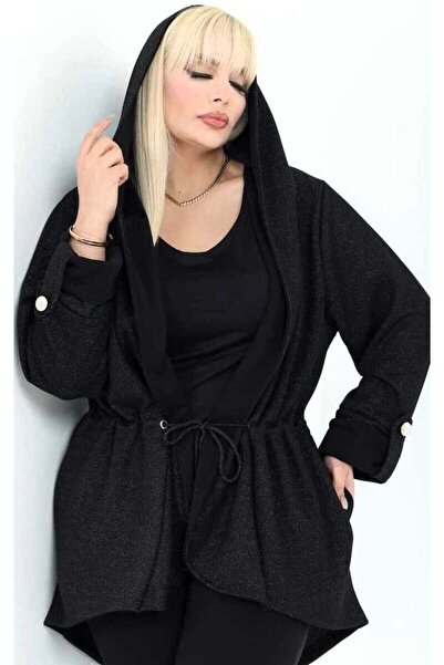 Kheos Cu glugă, epoleți, mânecă lungă, talie încrețită, șireturi, buzunare du...