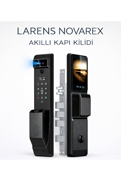 Larens Novarex Pro Akıllı Kapı Kilidi – Yüz Tanıma, Parmak İzi, Şifre, Kart v...