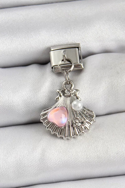 Skygo قلادة من الفولاذ المقاوم للصدأ 316L مرصعة باللؤلؤ موديل المحار باللون ا...