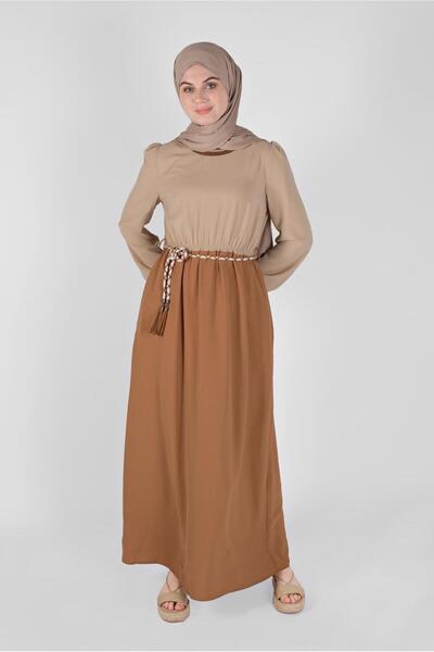 Alvina فستان مطاطي برباط على الخصر 41475