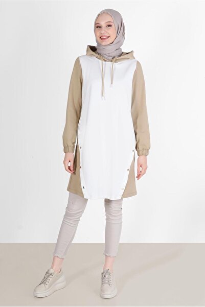 Alvina Hooded and Snap Detailed Tracksuit Tunic - 42346