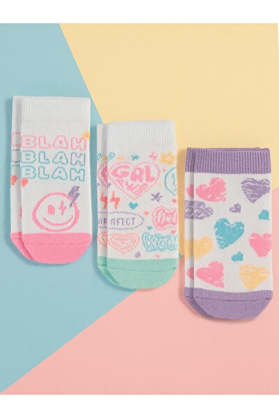 Civil Girls Smile 3-pack κάλτσες-μποτάκια για κορίτσια 2-12 ετών - Standard