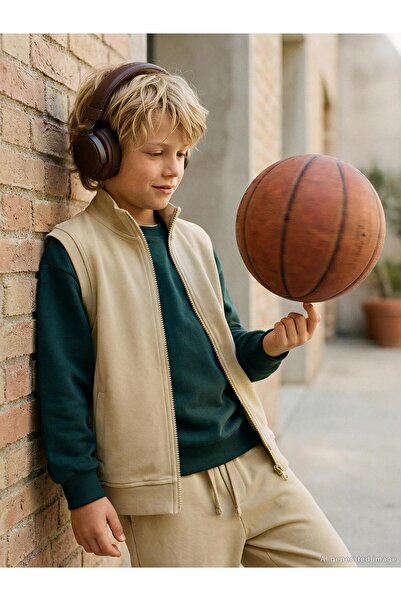 Civil Boys țesătură pichet 6-9 ani vestă - Bej 8-9 ani