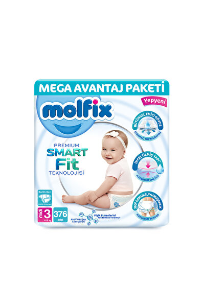 Molfix Premium Smart Fit Mega Avantaj Paketi 3 Beden Midi 376 Adet