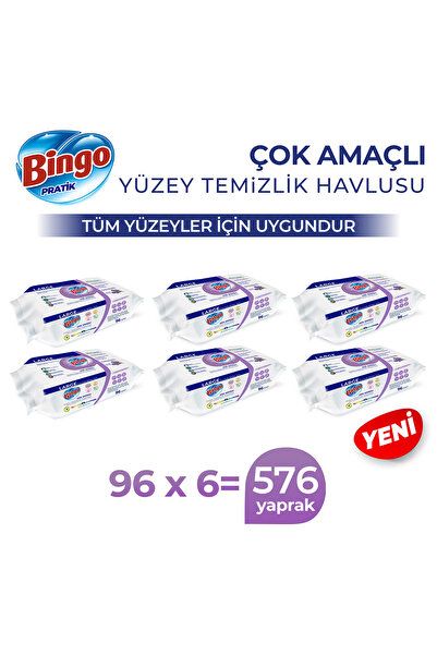 Bingo Yüzey Temizlik Havlusu Large Lavanta 96x6 (576 YAPRAK)
