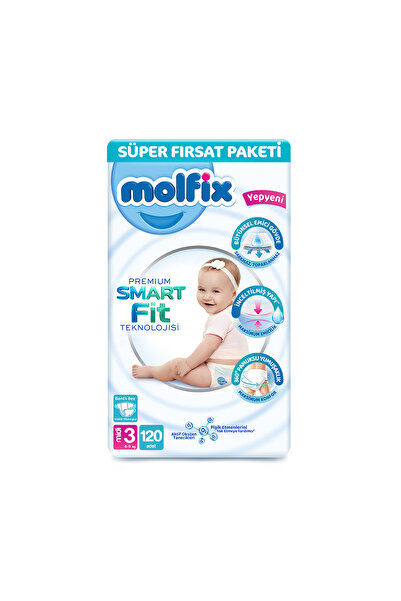 Molfix Premium Smart Fit Süper Fırsat Paketi 3 Beden Midi 120 Adet